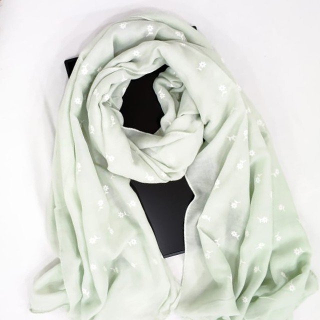 Lawn Floral Embossed (Mint Green)