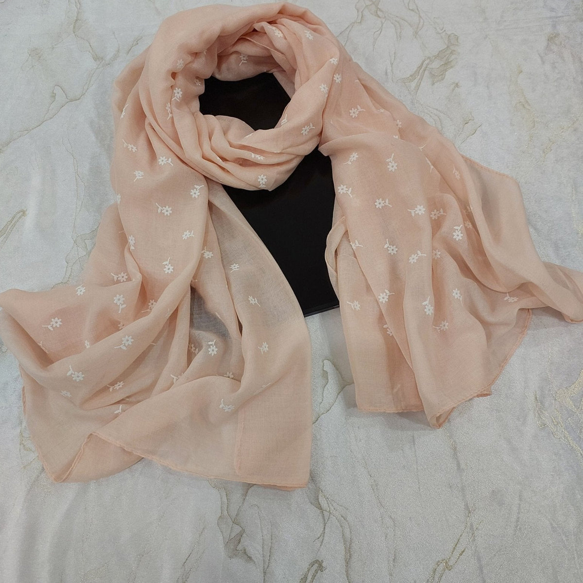 Lawn Floral Embossed (Nude Pink)