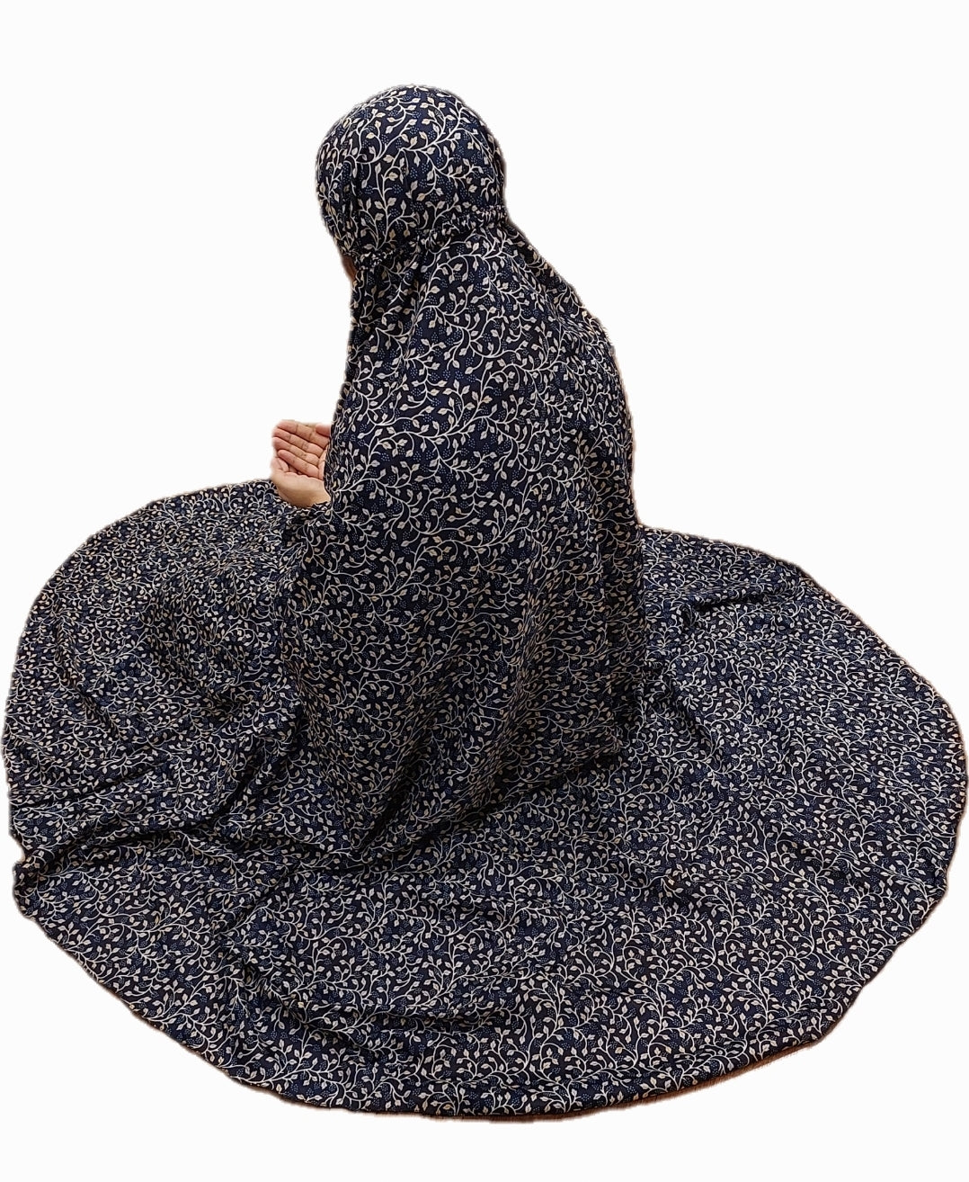 Namaz Chaddar -Navy Blue Blossom