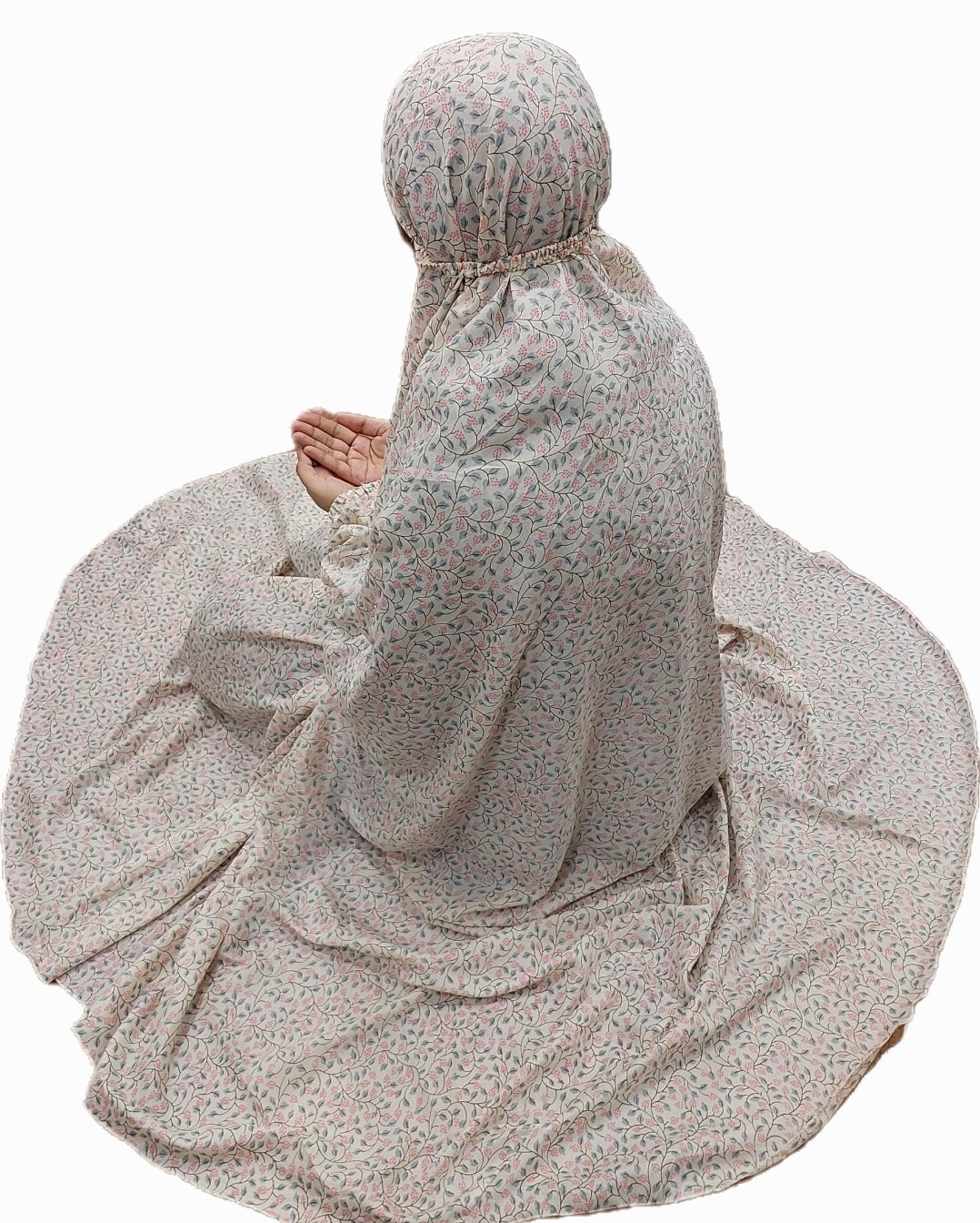 Namaz Chaddar -white Blossom