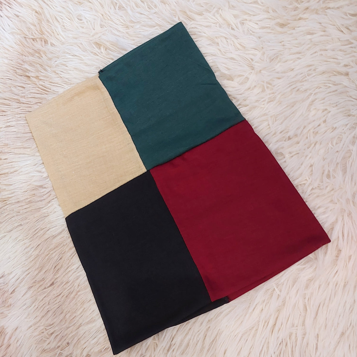 4 in 1 hijab Cap Black ,Maroon, cream & bottle green