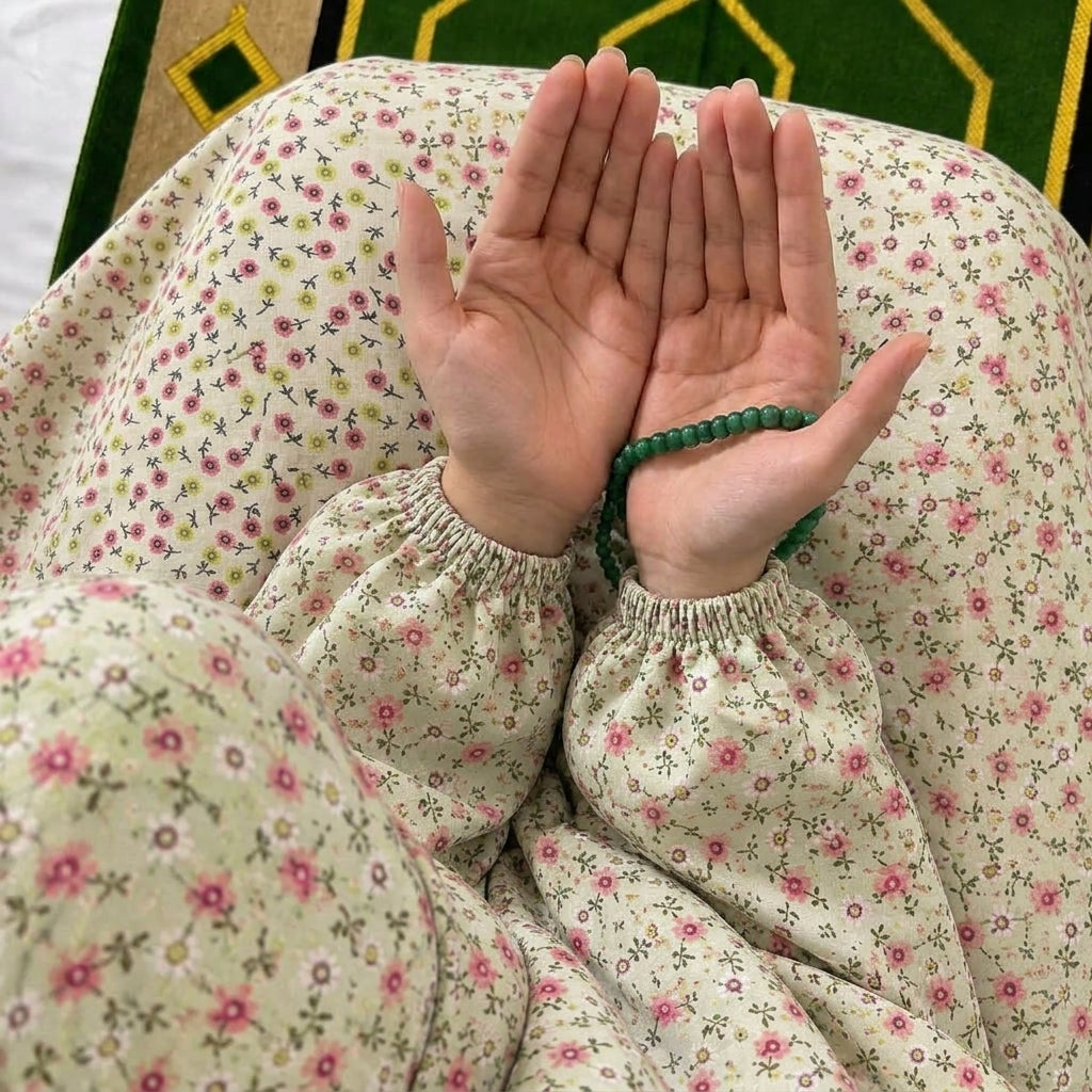 Namaz Chaddar -Garden Grace white