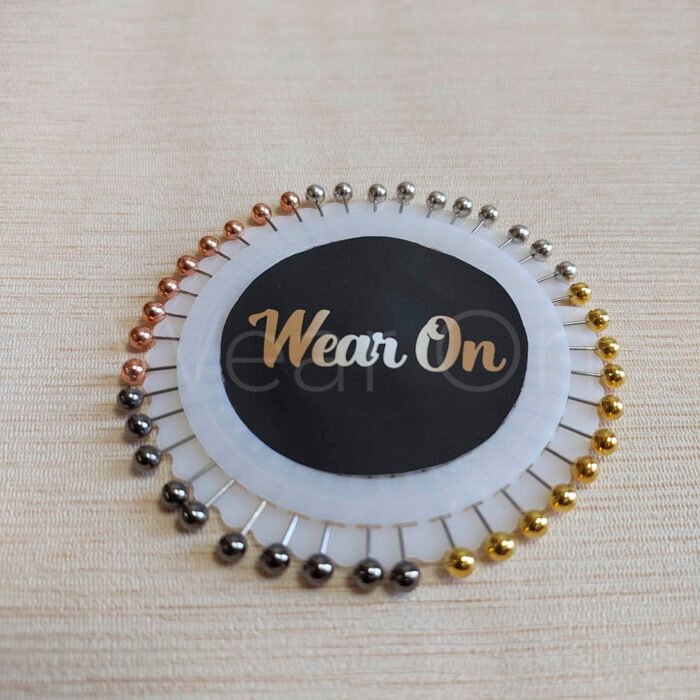 Hijab Pins Metallic Pin Wheel (Copper, Golden , Silver & Charcol)