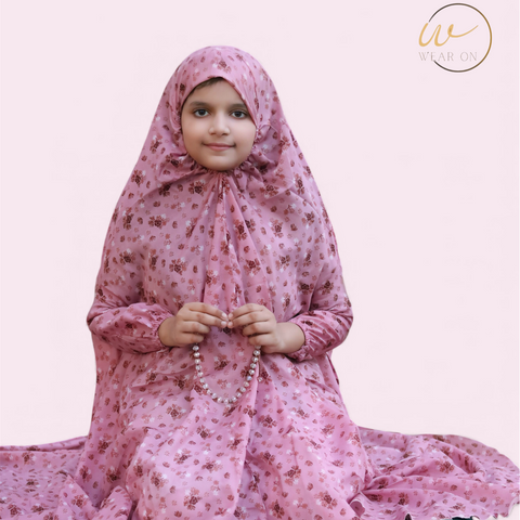 Kids Namaz Chaddar – Pink floral