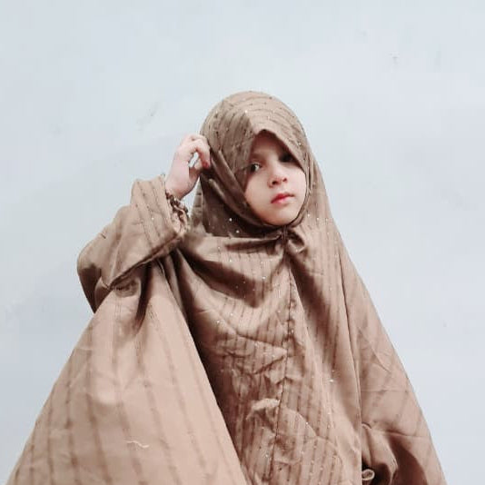 Kids Namaz Chaddar – Brown(Sequin Pannel)
