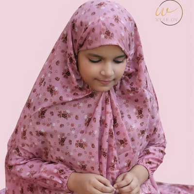 Kids Namaz Chaddar – Pink floral
